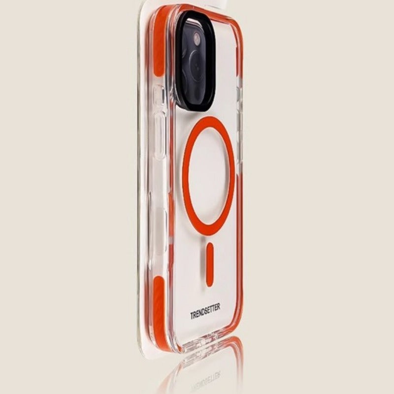 Magnetic Contrast Color Acrylic Wireless Charging Case For iPhone