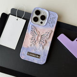 Gradient Butterfly Stand Phone Case For iPhone