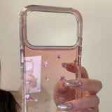 Glittery Transparent Star Phone Case For iPhone