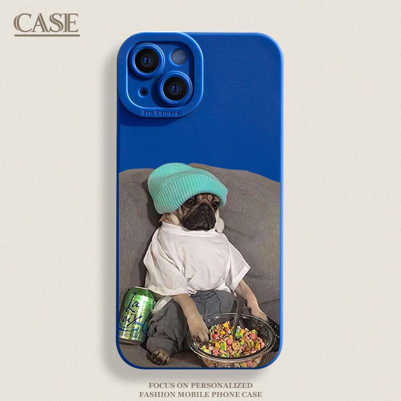 Custodia in plastica morbida anticaduta smerigliata Creative Puppy per iPhone