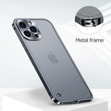Nuova custodia per telefono antiurto con bordo in metallo di lusso per iPhone 