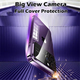 Custodia protettiva per fotocamera con obiettivo in vetro rigido trasparente per placcatura di lusso per iPhone 