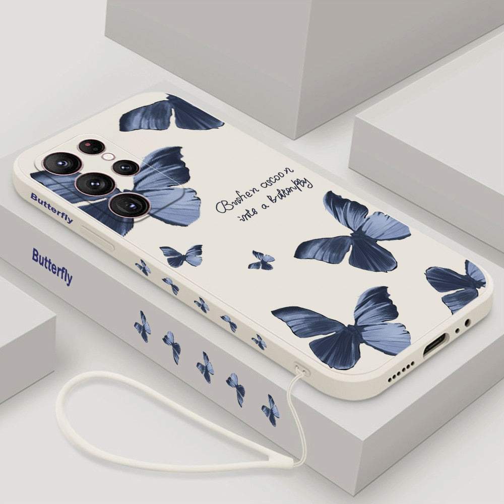 Custodia con fiori di farfalla per Samsung 