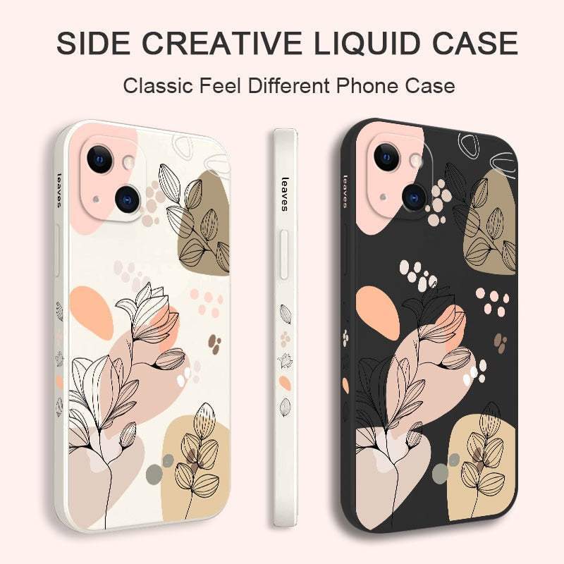 Custodia morbida in silicone con fiori di piante per iPhone 