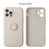 Custodia per telefono con anello magnetico in silicone liquido per iPhone 