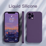 Custodia a protezione completa in silicone liquido per iPhone 