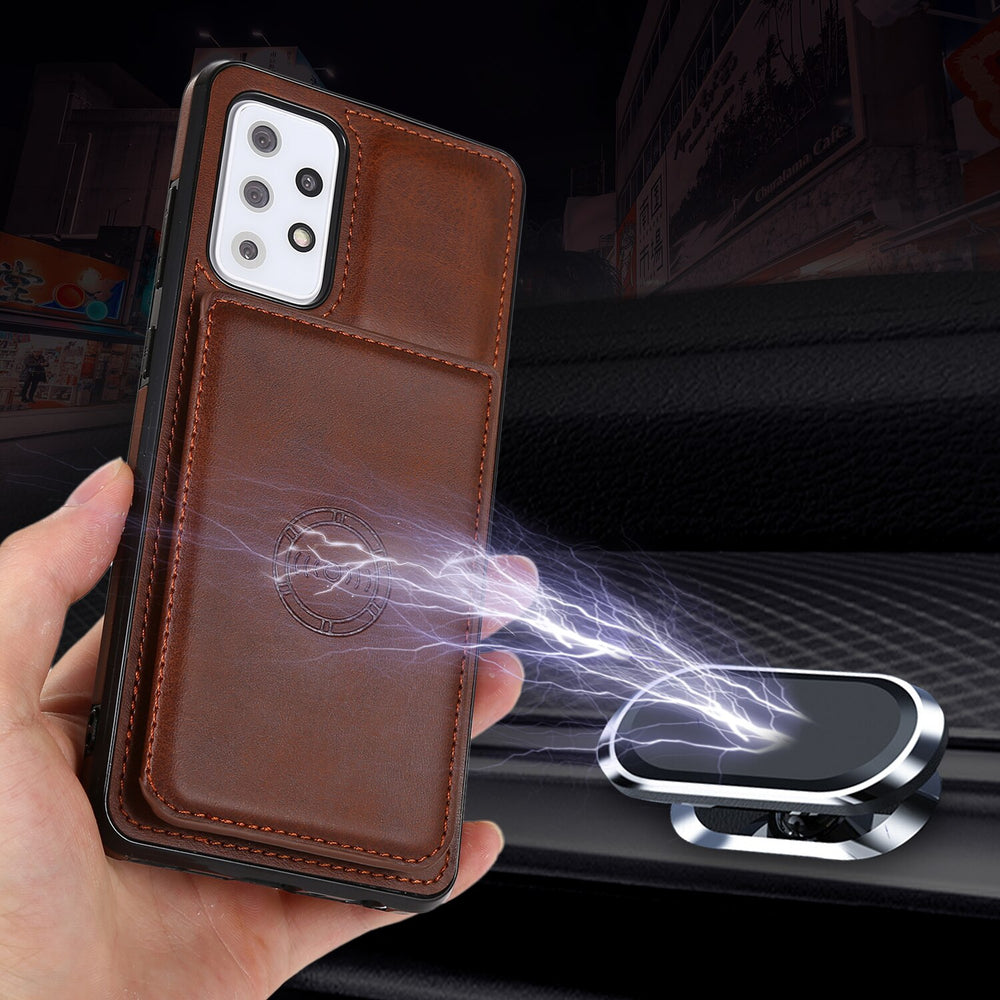 Custodia in pelle a portafoglio con magnete per auto per Samsung Galaxy 