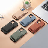 Custodia porta carte magnetica in pelle per iPhone 