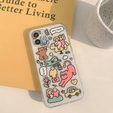 Custodia in silicone umana per gatto cartone animato Ins per iPhone 