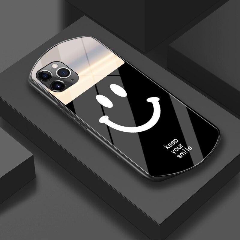 Custodia per telefono in vetro temperato ovale di lusso per iPhone 