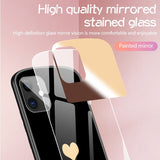 Simpatica custodia in vetro ovale a forma di cuore per iPhone 