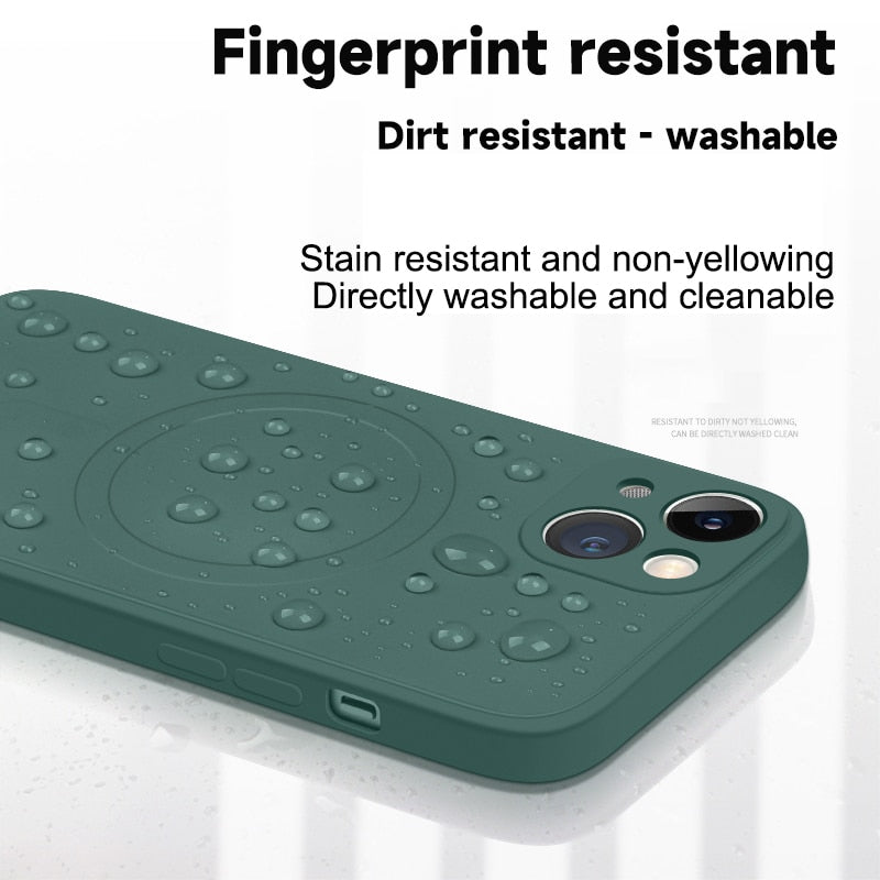 Custodia magnetica in silicone liquido wireless Mag per iPhone 