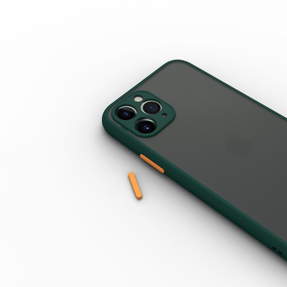 Custodia opaca per protezione fotocamera con copertura ibrida in silicone per iPhone 