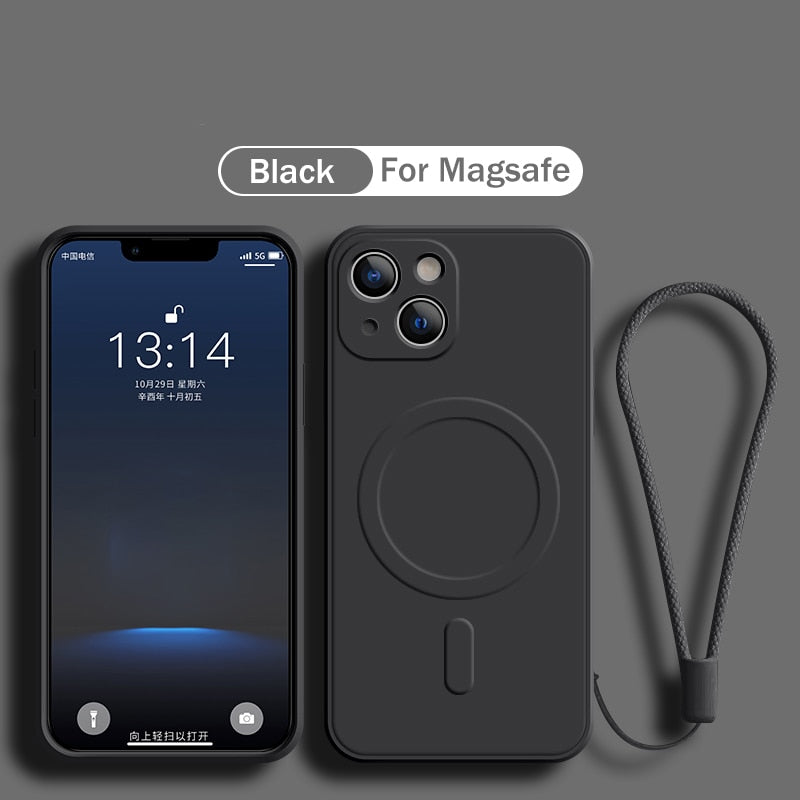 Custodia di ricarica wireless magnetica Magsafe in silicone per iPhone 