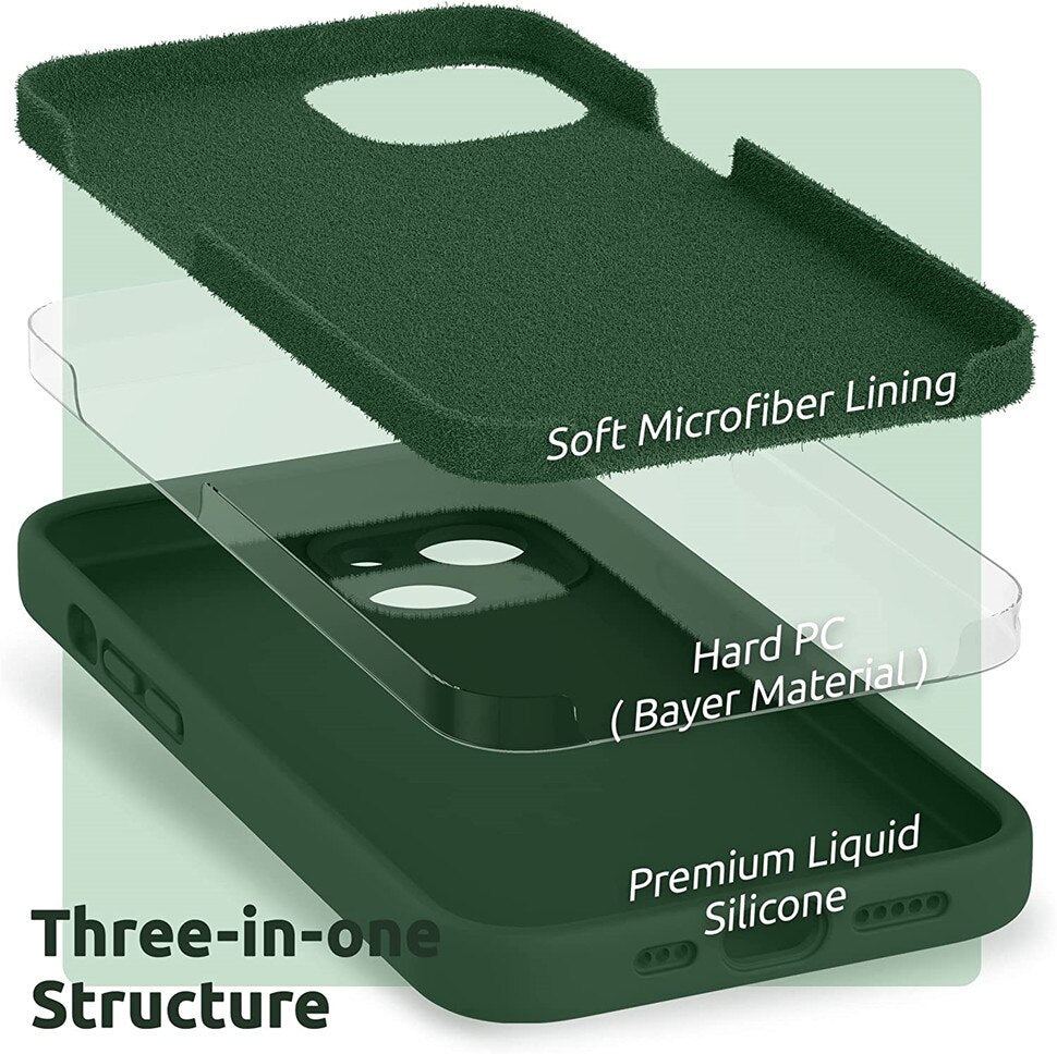 Custodia quadrata originale in silicone liquido per iPhone 