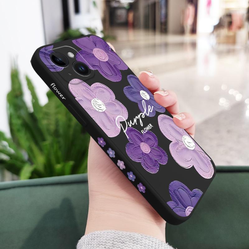 Custodia per cellulare con fiori viola per iPhone 