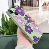 Custodia per cellulare con fiori viola per iPhone 