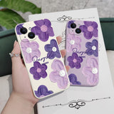 Custodia per cellulare con fiori viola per iPhone 