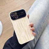Custodia antiurto con protezione per lenti in legno per iPhone 